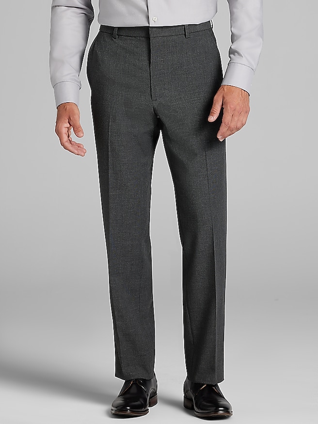 Awearness Kenneth Cole Men's Modern Fit Dress Pants , Charcoal / Gray