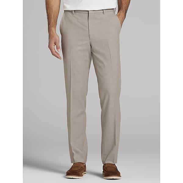Awearness Kenneth Cole Men's Modern Fit Dress Pants Tan Tic - Size: 32W x 32L
