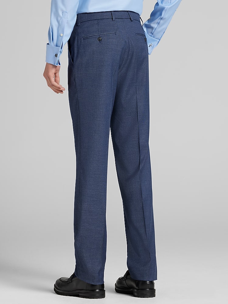 Awearness Kenneth Cole Modern Fit Dress Pants, Med Check Blue - Size: 30 30  | Dress Pants | Men's Wearhouse