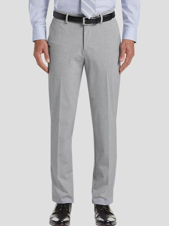 Haggar Men's J.M. ™ 4 Way Stretch Flat Front Dress Pant , Lt Grey / Gray