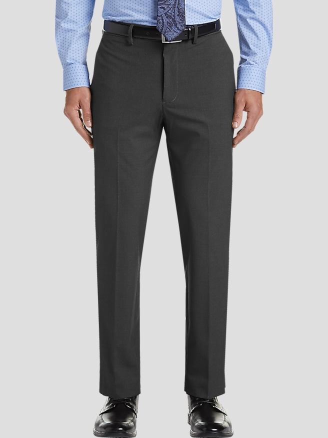 Haggar Men's J.M. ™ 4 Way Stretch Flat Front Dress Pant , Charcoal Heathe / Gray