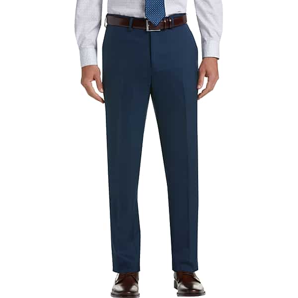 Haggar Men's Premium Comfort Slim Fit Flat Front Dress Pant Blue - Size: 30W x 30L