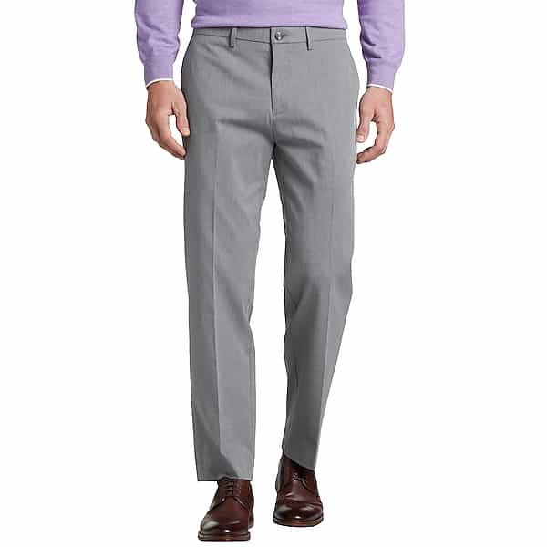 Haggar Men's Iron Free Premium Straight Fit Khaki Pants Heather Grey - Size: 34W x 32L