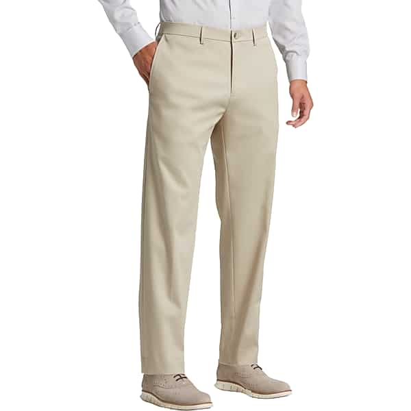 Haggar Men's Iron Free Premium Straight Fit Khaki Pants Sand Casual - Size: 34W x 30L