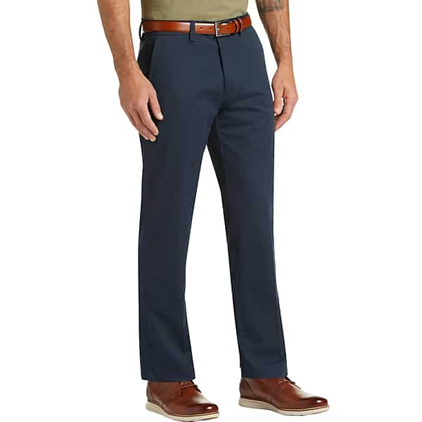 Haggar Men's Iron Free Premium Straight Fit Khaki Pants Navy Casual - Size: 36W x 32L