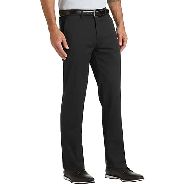 Haggar Men's Iron Free Premium Khaki™ Straight Fit Flat Front Pant Black Casual - Size: 38W x 32L