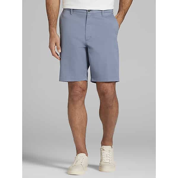 Joseph Abboud Men's Modern Fit Comfort Stretch Flat Front Shorts Flintstone Grey - Size: 35
