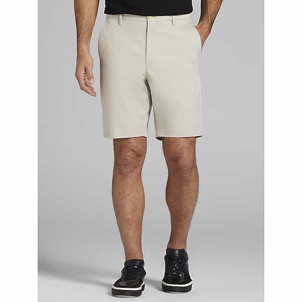 Joseph Abboud Men's Modern Fit Comfort Stretch Flat Front Shorts Khaki - Size: 35 TMW222B35421