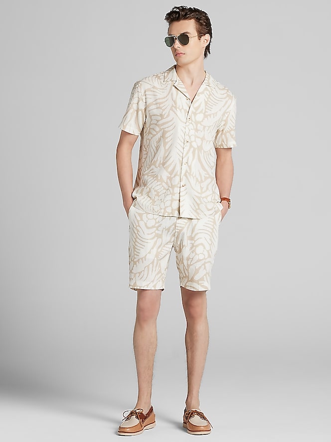 Paisley &Amp; Gray Slim Fit Linen Blend Shorts