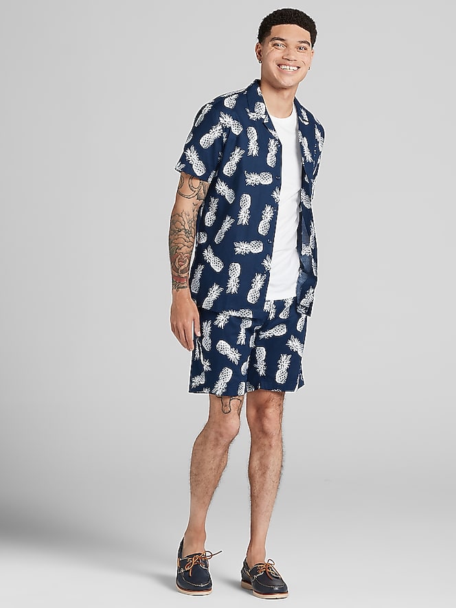 Paisley &Amp; Gray Slim Fit Linen Blend Shorts