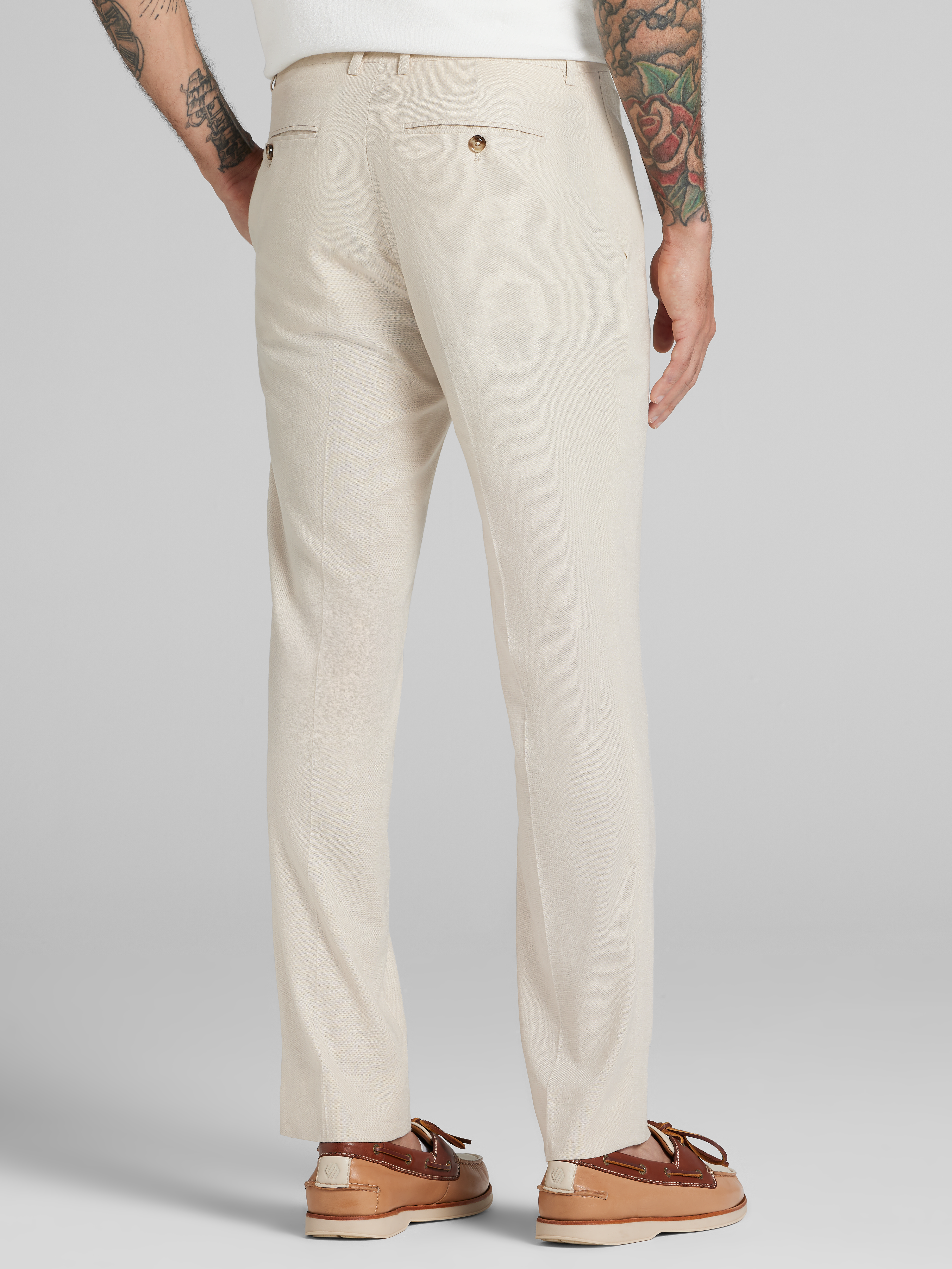 Slim Fit Linen Blend Pants
