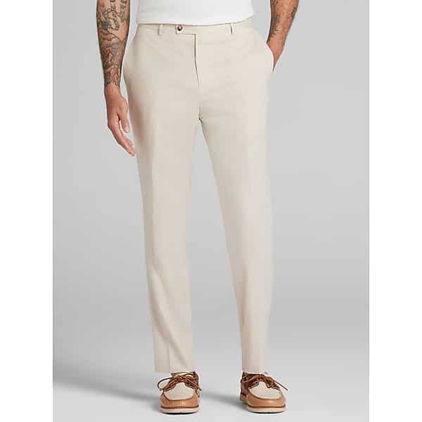 Paisley & Gray Men's Slim Fit Linen Blend Pants Tan - Size: 38W x 32L TMW22BB38205