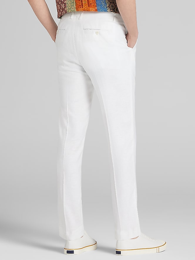 【COLOR iN ID】white line casual pants Paisley & Gray Slim Fit Linen Blend Pants | Casual Pants