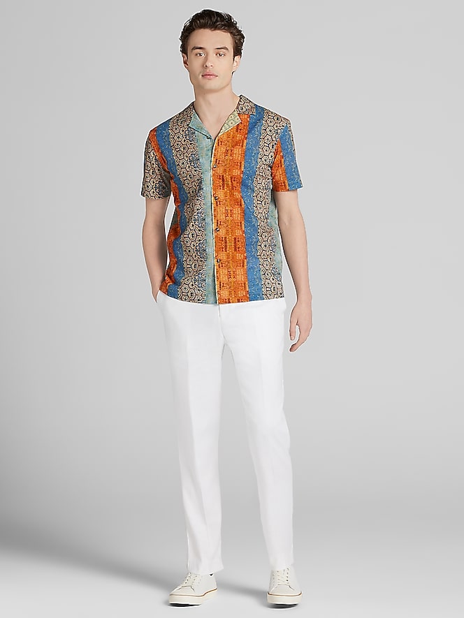 Paisley &Amp; Gray Slim Fit Linen Blend Pants