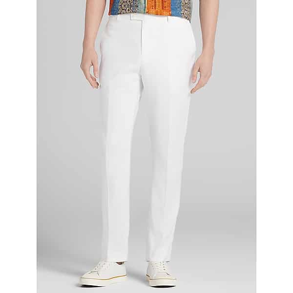 Paisley & Gray Men's Slim Fit Linen Blend Pants White - Size: 42W x 32L TMW22BB42230