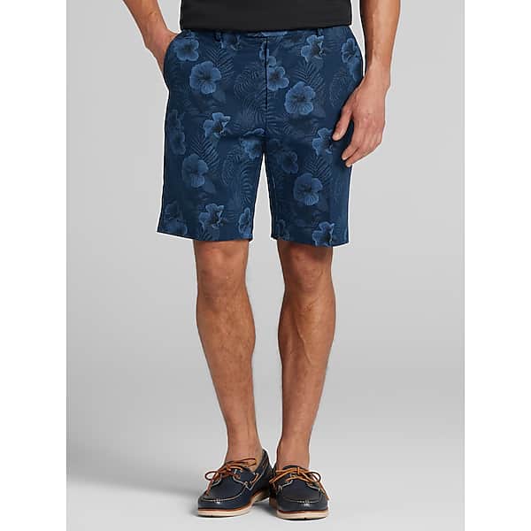 Joseph Abboud Men's Modern Fit Linen Blend Shorts Blue - Size: 38