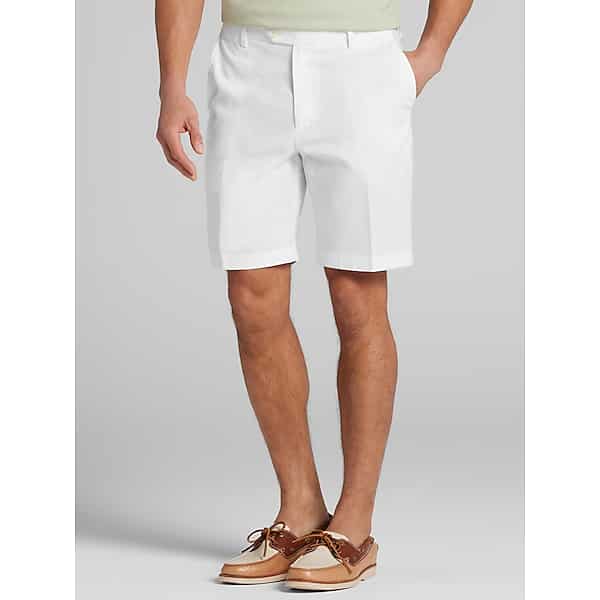 Joseph Abboud Men's Modern Fit Linen Blend Shorts White - Size: 36 TMW22CB36430