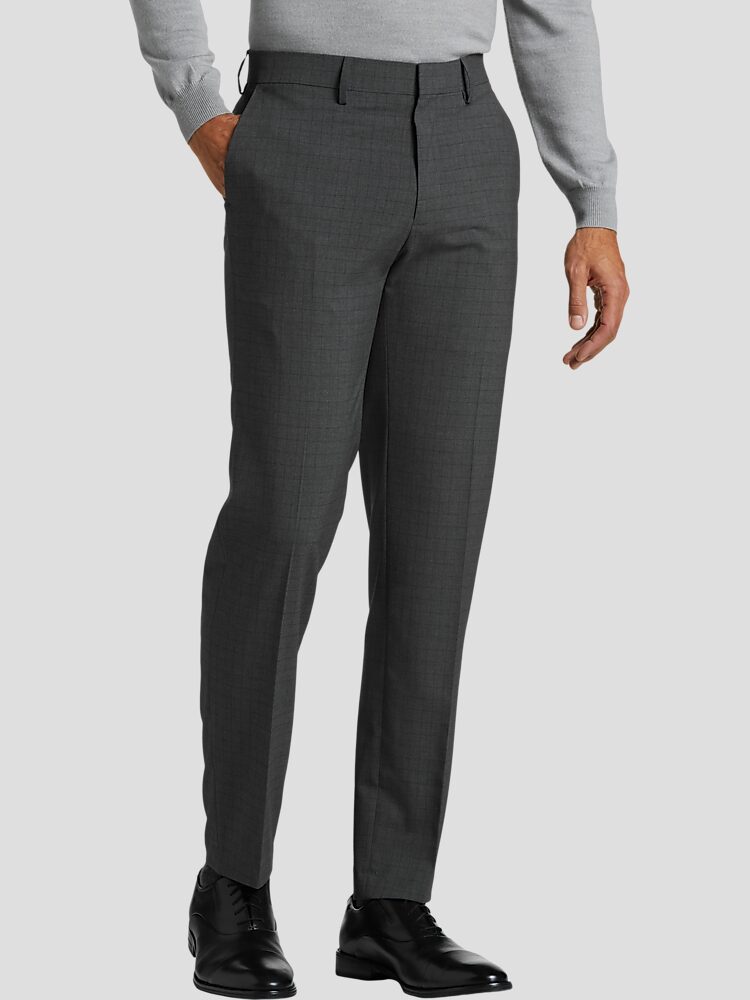 Grey Slim Fit Dress Pants