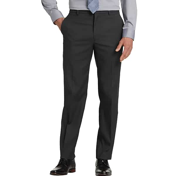 Awearness Kenneth Cole Men's Modern Fit Stretch Waistband Dress Pants Charcoal Gray - Size: 42W x 30L