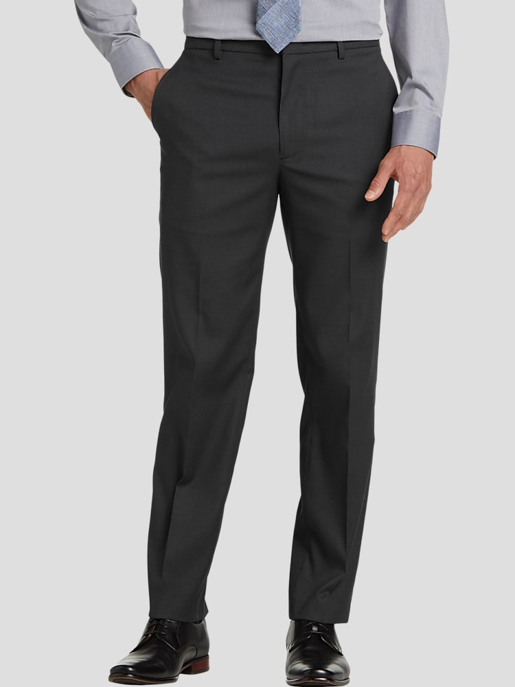 Awearness Kenneth Cole Mens Modern Fit Dress Pants in Charcoal Gray  Essential Office Slacks 34W x 32L for Work, Weddings and Formal Events
