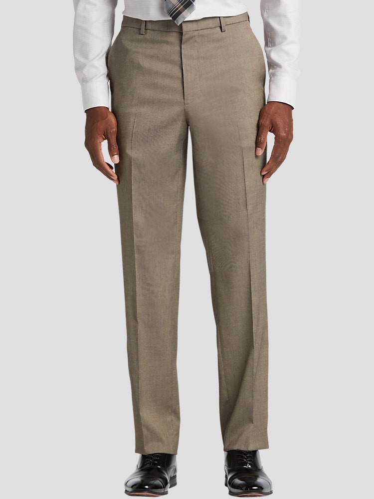 Awearness Kenneth Cole Men's Modern Fit Essential Dress Pants , Taupe / Brown - Size: 32W x 34L