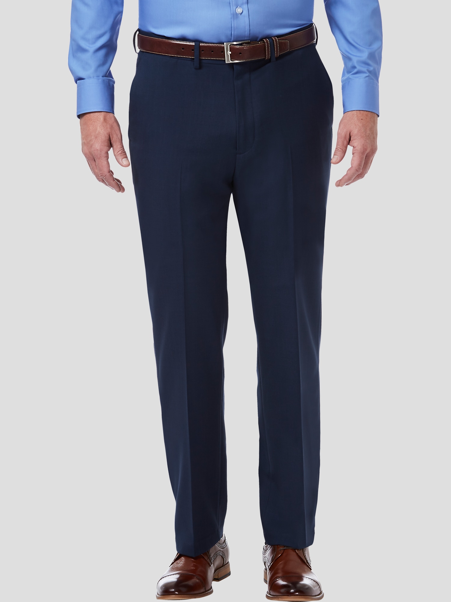 Haggar Premium Comfort Classic Fit Flat Front Dress Pant (Blue)