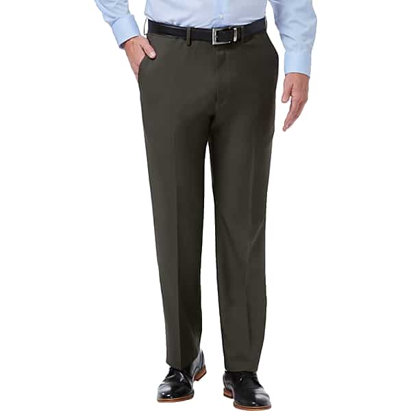 Haggar Mens Premium Comfort Classic Fit Flat Front Dress Pant Charcoal Gray - Size: 40W x 29L