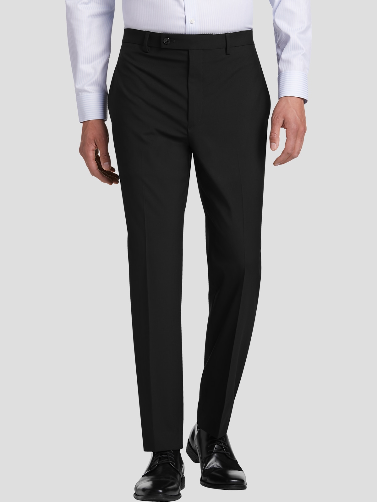 Men's Dark Charcoal Twill Slim Fit Suit Pants