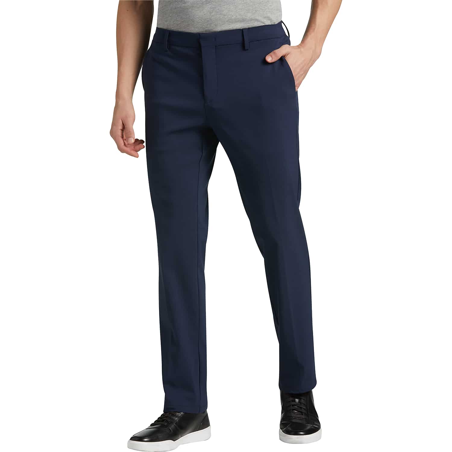 Awearness Kenneth Cole Slim Fit Performance Tech Chinos in Navy – Men’s Stretch Dress Pants 30W x 30L