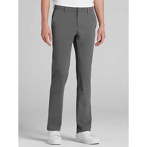 Awearness Kenneth Cole Men's Slim Fit Performance Tech Chinos Charcoal - Size: 42W x 30L