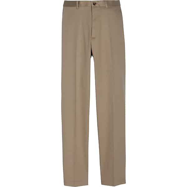 Haggar Big & Tall Men's Iron Free Premium Classic Fit Khaki Pants, Tan Med Khaki - Size: 46W x 30L