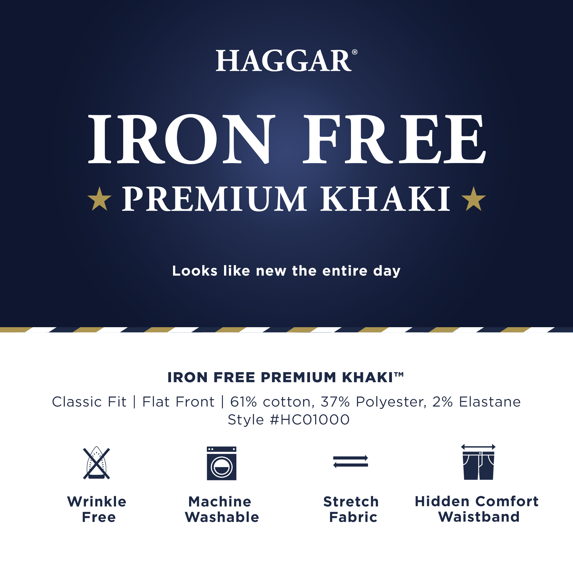 Iron-Free Premium Khaki™ Classic Fit Flat Front Pant