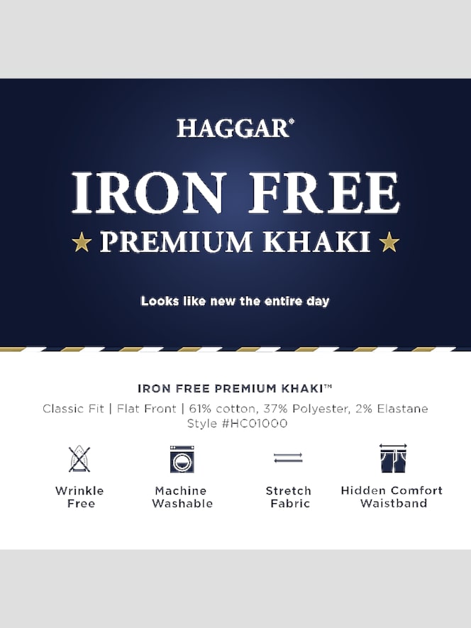 Haggar Iron-Free Premium Khaki&trade; Classic Fit Flat Front Pant