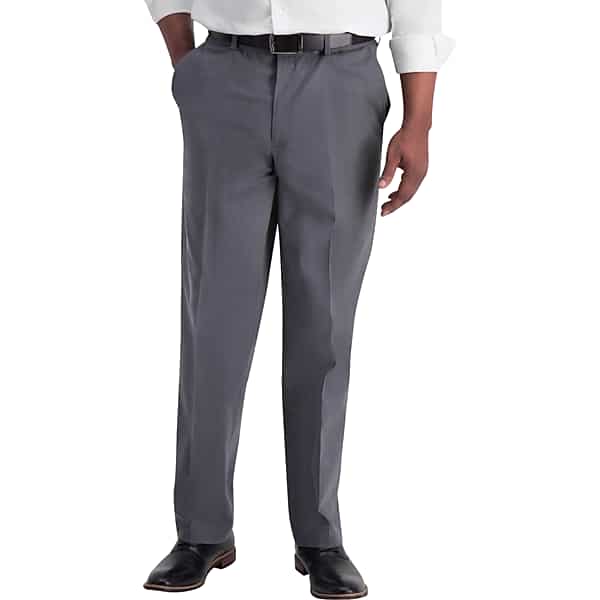 Haggar Men's Iron-Free Premium Khaki™ Classic Fit Flat Front Pant Char Heather - Size: 40W x 30L