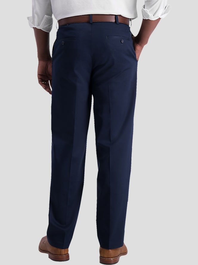 Haggar Iron-Free Premium Khaki&trade; Classic Fit Flat Front Pant, Dark Navy - Image 2 of 4