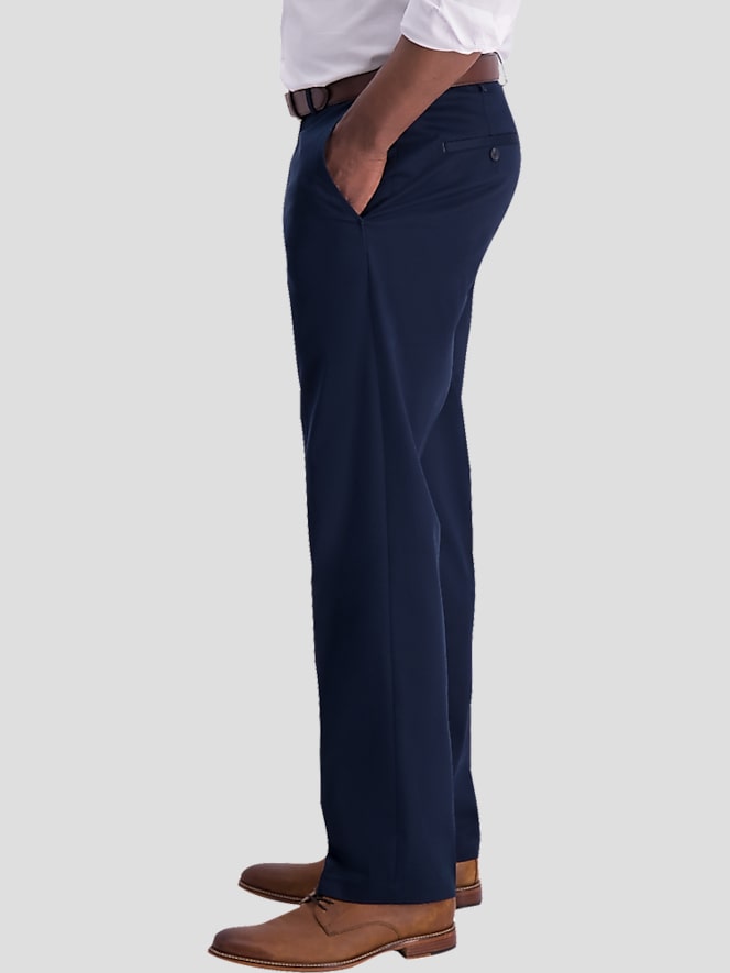 Haggar Iron-Free Premium Khaki&trade; Classic Fit Flat Front Pant, Dark Navy - Image 3 of 4