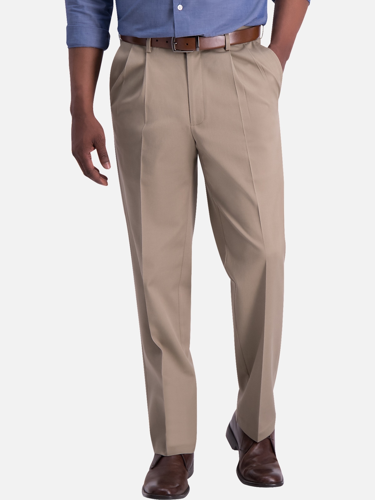 Haggar Iron-Free Premium Khaki™ Classic Fit Pleat Front Pants | All ...