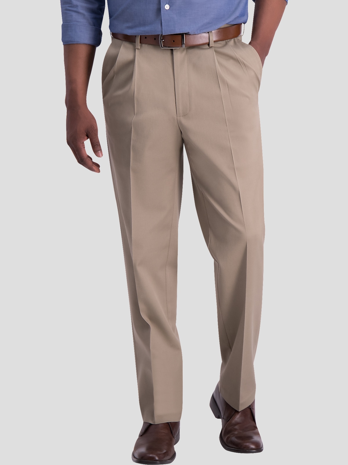 Haggar Iron-Free Premium Khaki™ Classic Fit Pleat Front Pants | All ...