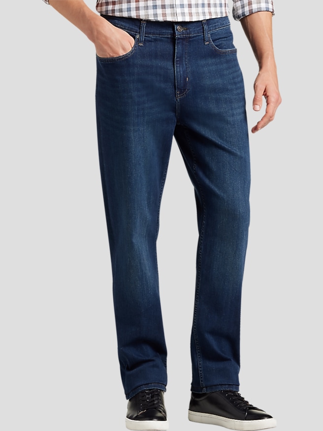 Joseph Abboud Men's Straight Fit Comfort Stretch Jeans , Dark Wash / Blue