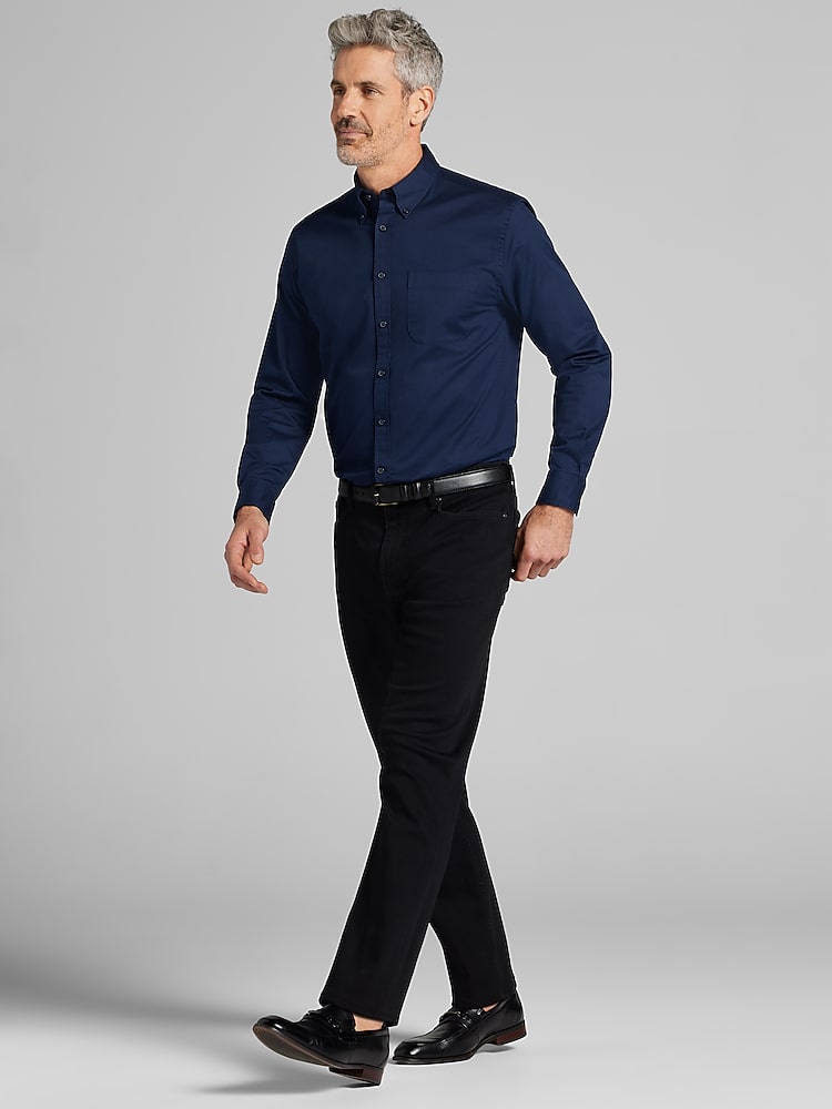 Joseph Abboud Straight Fit Comfort Stretch Jeans, Black - Blue