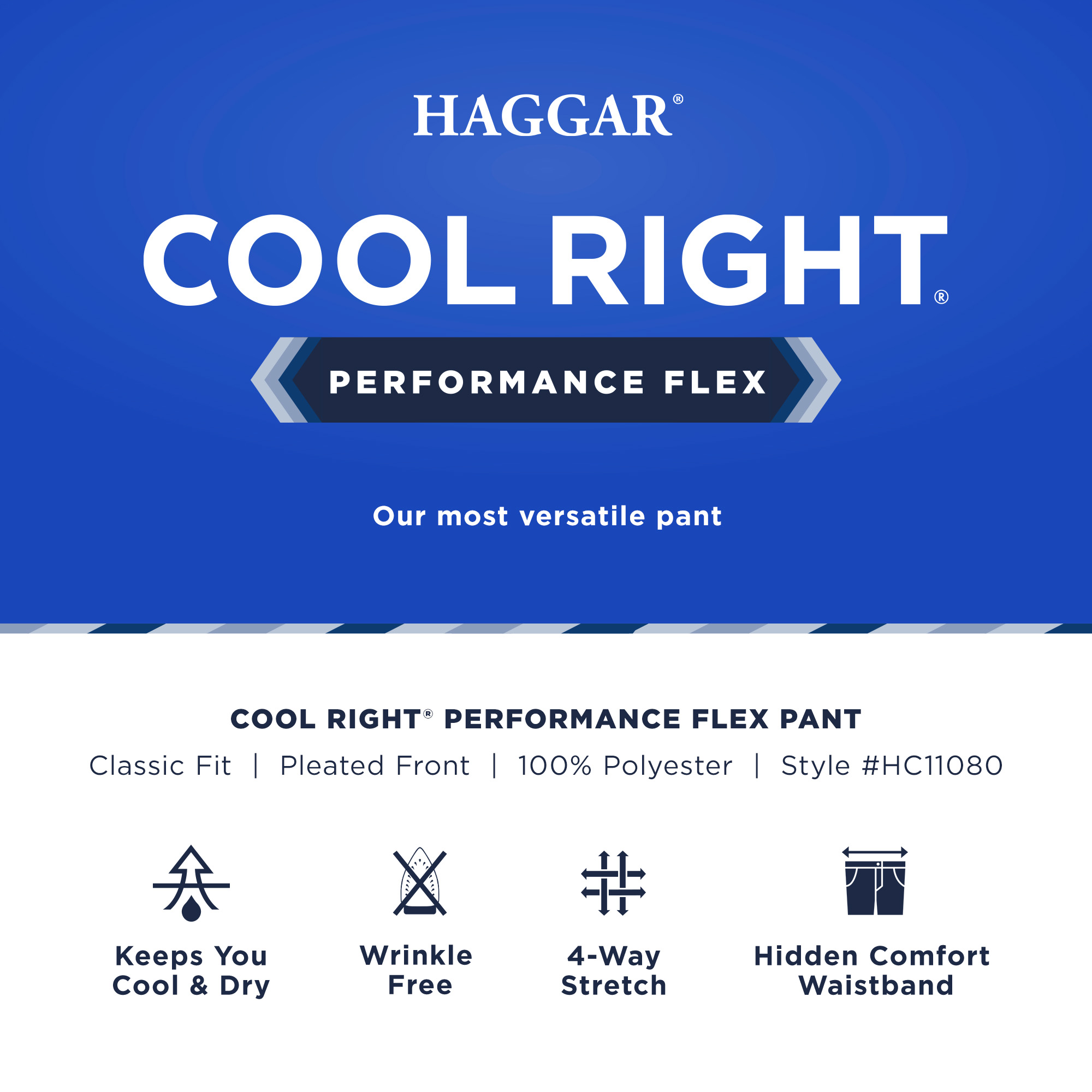 Cool Right® Performance Flex Classic Fit Pleat Front Pant