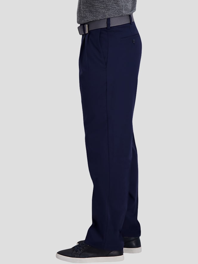 Haggar Cool Right&reg; Performance Flex Classic Fit Pleat Front Pant, Midnight - Image 3 of 4