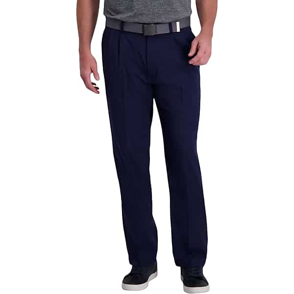 Haggar Men's Cool Right® Performance Flex Classic Fit Pleat Front Pant Midnight - Size: 36W x 29L
