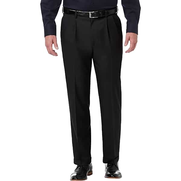Haggar Men's Premium Comfort Classic Fit Pleat Front Pant Black - Size: 32W x 32L