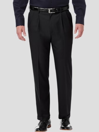 Haggar H26 Men's Premium Stretch Classic Fit Dress Pants - Black 42x32