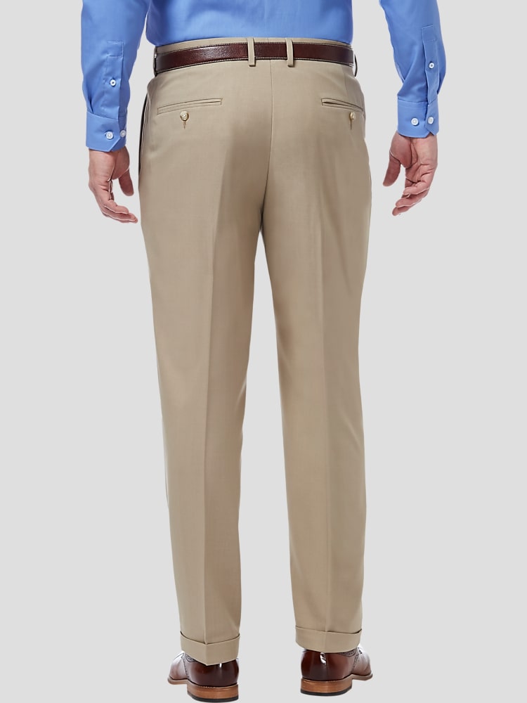 green emerald velvet dress Haggar Premium Comfort Broken Twill Dress Pants in Oatmeal main image 0