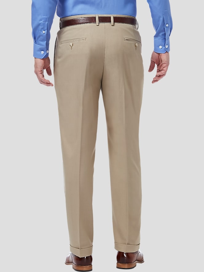 Haggar Premium Comfort Classic Fit Pleat Front Pant, Med Khaki - Image 2 of 4