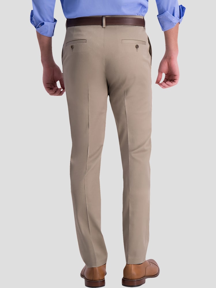 slim fit dress slacks Haggar Premium Comfort Dress Pants, Flat Front in Blue main image 0