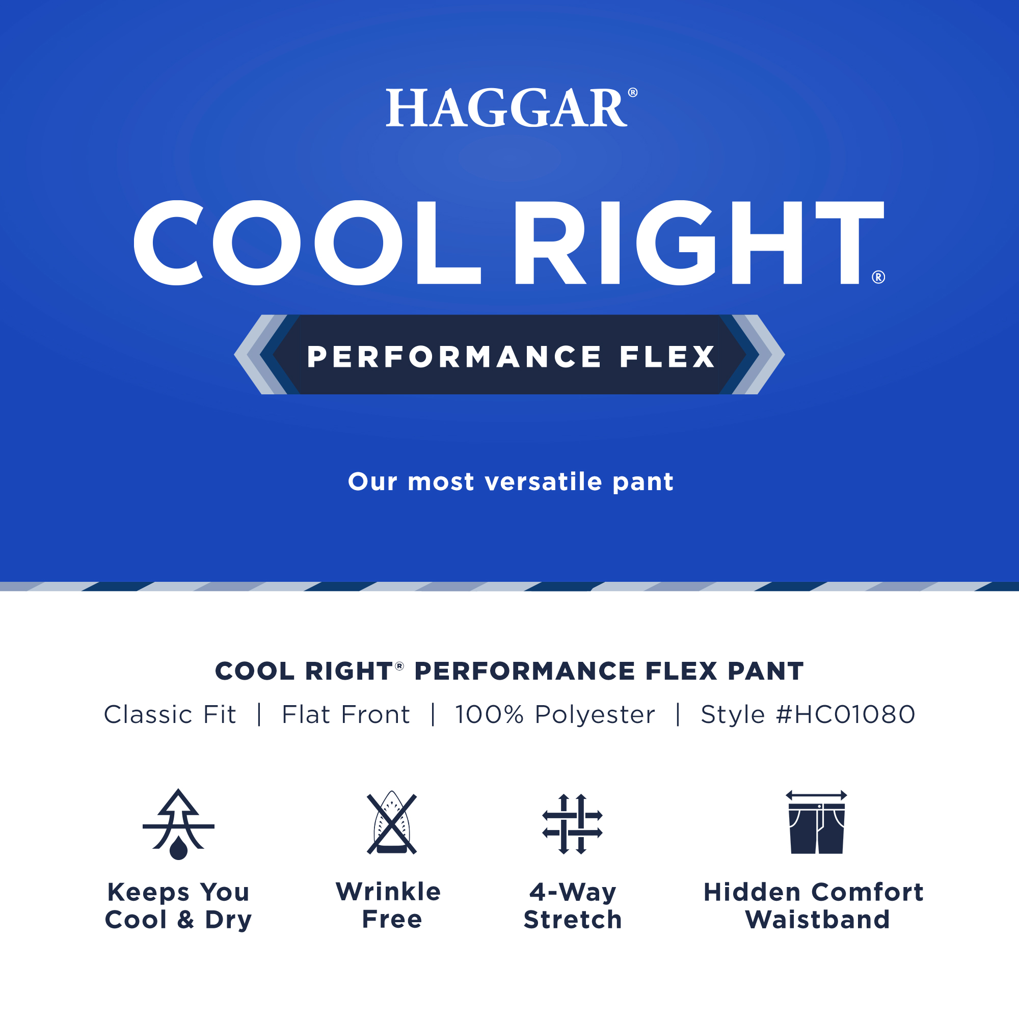 Cool Right® Performance Flex Classic Fit Flat Front Pant