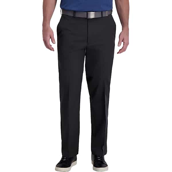 Haggar Men's Cool Right® Performance Flex Classic Fit Flat Front Pants Dk Hthr Grey - Size: 44W x 32L